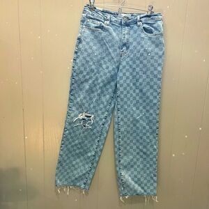 Almost Famous checkered denim